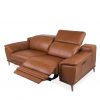 Camilla Sofa in New Club Warm Brown Leather, Reclined, Angle