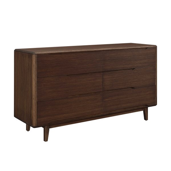 Greenington Currant Double Dresser in Black Walnut on Angle