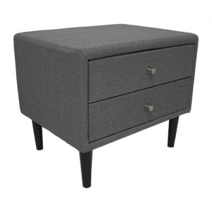Grey Fabric Crescent Nightstand