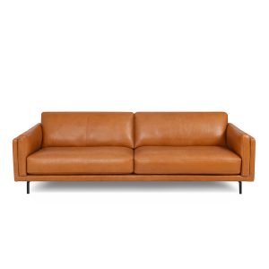 Jesper Sofa in Silky Caramel Leather, Front