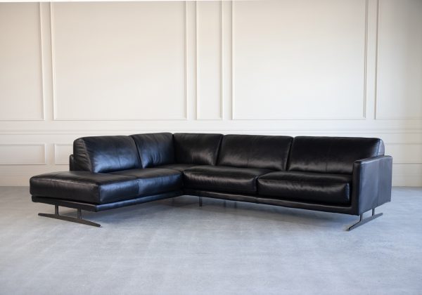 Larsen Sectional in Black, Angle