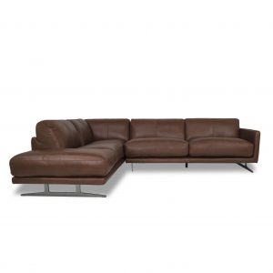 Larsen Sectional in Silky Cumin Leather, SL