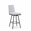 Linea Swivel Stool in Merino and Black Coral, Angle