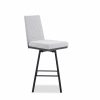 Linea Swivel Stool in Merino and Black Coral, Angle 2