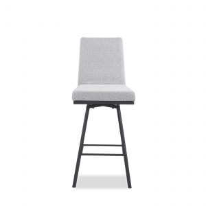 Linea Swivel Stool in Merino and Black Coral, Front