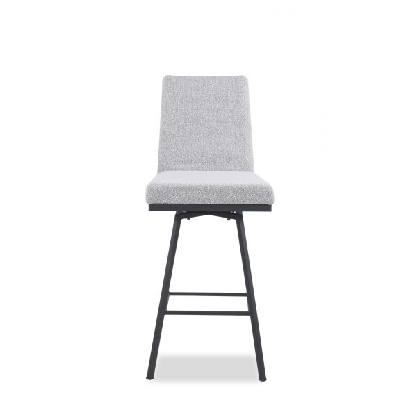 Linea Swivel Stool in Merino and Black Coral, Front