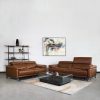 Masison Sofa and Loveseat in New Club Warm Brown in Living Room