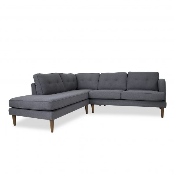 Mark Sectional in Charcoal Grey Fabric, Angle, SL