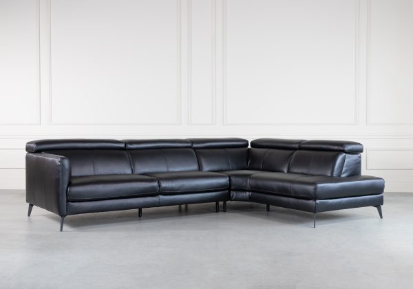 Marki Sectional in Black, Angle, SR