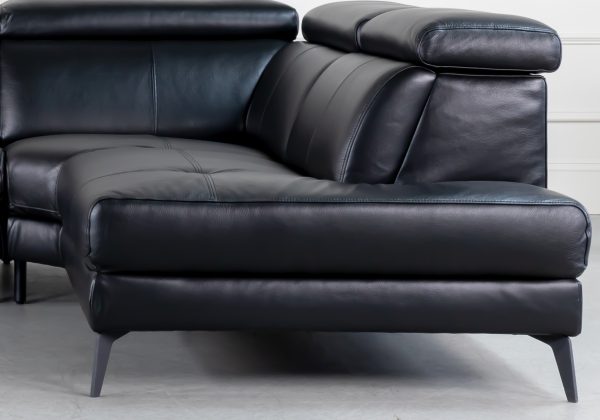 Marki Sectional in Black, Close Up, SR