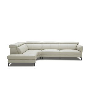 Marki Sectional in Light Grey M Leather, Straight, SL