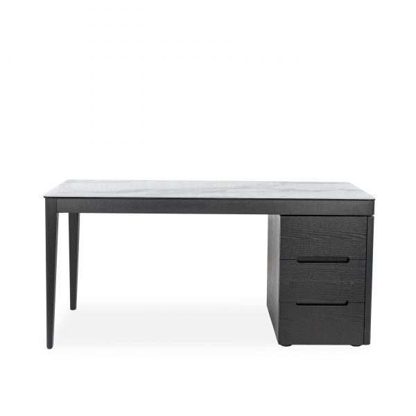 Moody Desk in Black Oak, Front