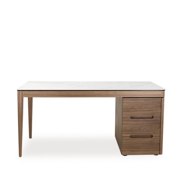 Moody Desk in Walnut, Front