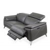 Seymour Loveseat in New Club Charcoal Leather, Angle