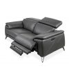 Seymour Loveseat in New Club Slate Leather, Angle