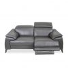 Seymour Loveseat in New Club Charcoal Leather, Front