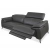 Seymour Sofa in New Club Charcoal Leather, Angle