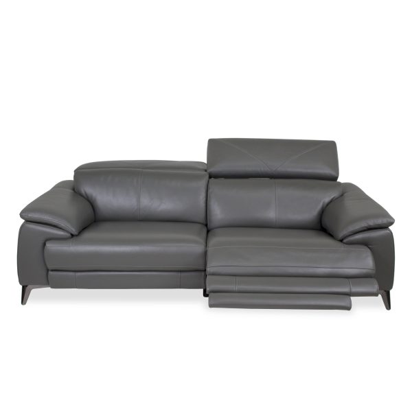 Seymour Sofa in New Club Charcoal Leather, Front