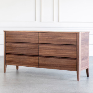 Sonja Double Dresser Walnut Angle Sonja Double Dresser Walnut Angle