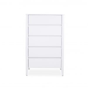 Sonja High Chest in White Lacquer, Front