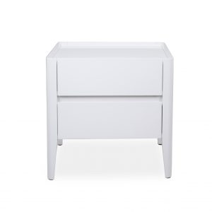 Sonja Night Table in White Lacquer, Front