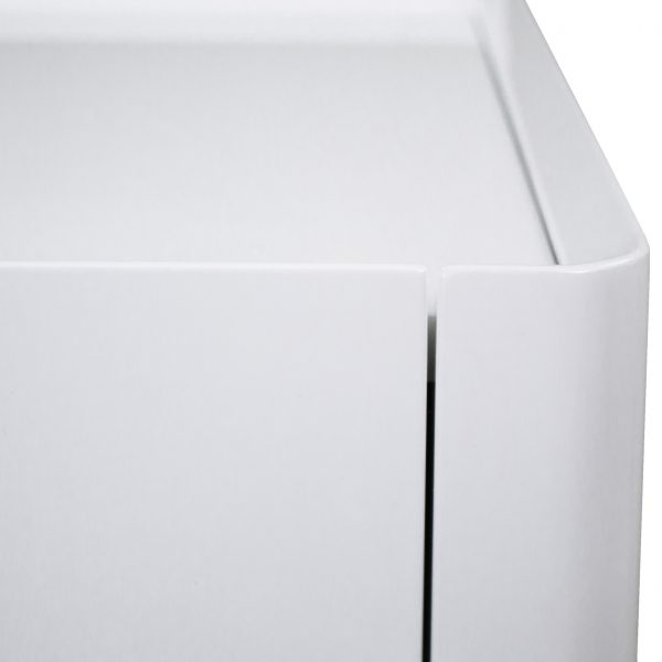Sonja Night Table in White Lacquer, Close Up