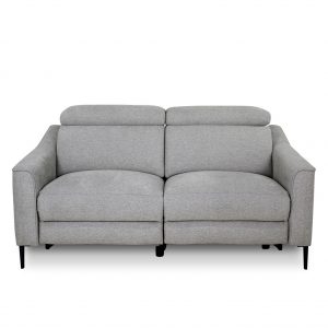 Comox Loveseat in Light Grey Fabric, Front