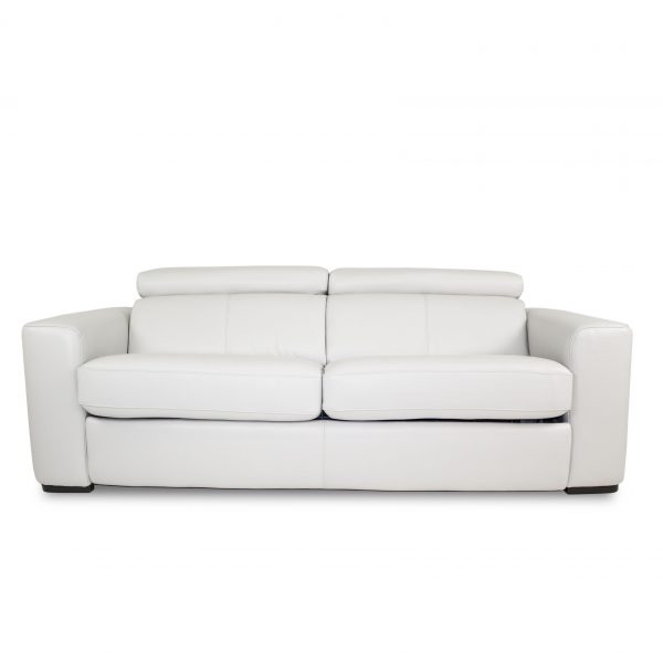 Dunbar Sofabed in New Club Frost Leather, Front