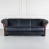 Ekornes Manhatten Sofa in Paloma Black and Walnut, Front, Featured