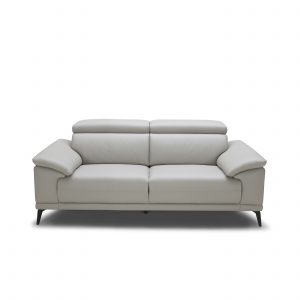 Jensen Loveseat in Light Grey M Leather, Front