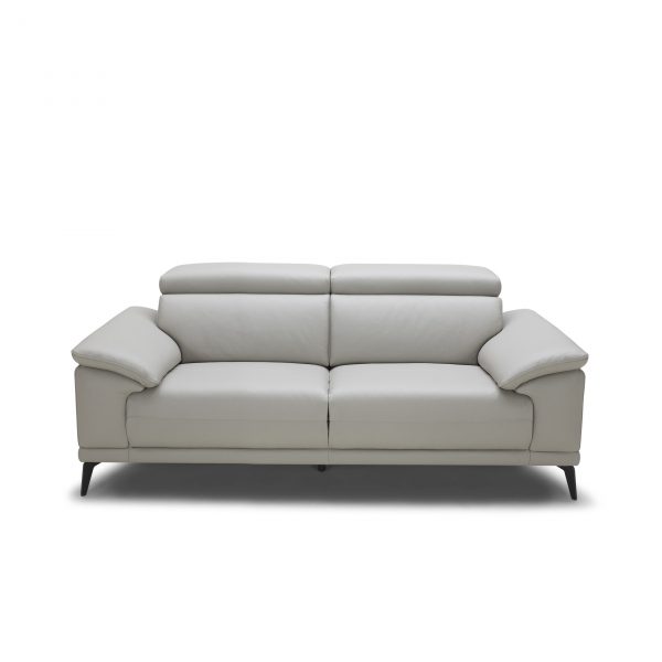 Jensen Loveseat in Light Grey M Leather, Front