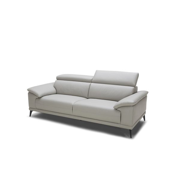 Jensen Loveseat in Light Grey M Leather, Angle