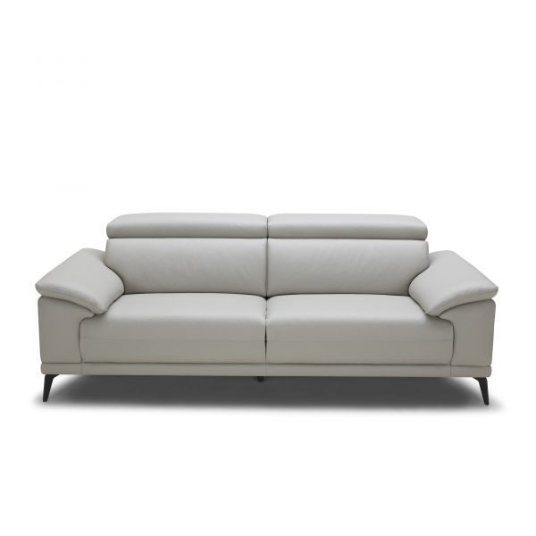Jensen Sofa in Light Grey M Leather, Front