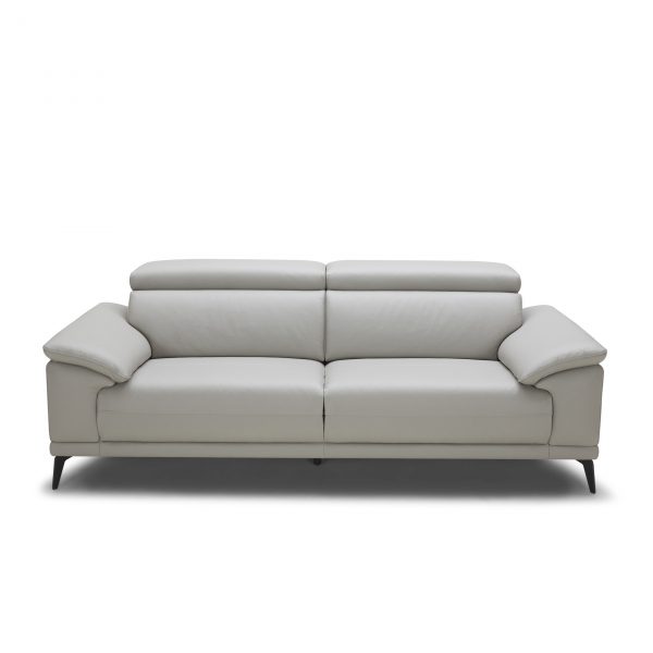 Jensen Sofa in Light Grey M Leather, Front