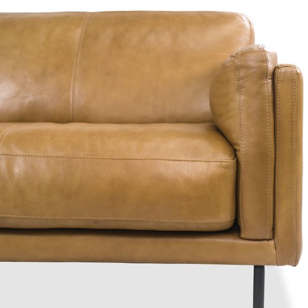 Jesper Sofa in Silky Caramel Leather, Close Up