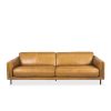 Jesper Sofa in Silky Caramel Leather, Front