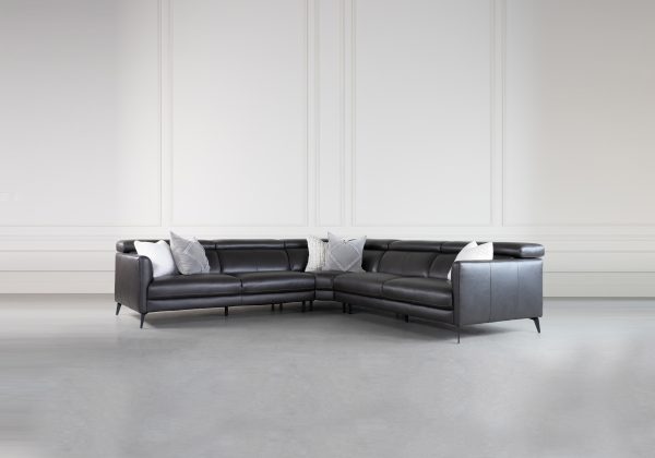 Marki Large Sectional in Charcoal, Featured