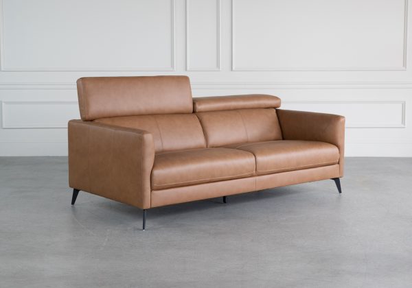 Marki Sofa in Butter, Angle, Headrest Up