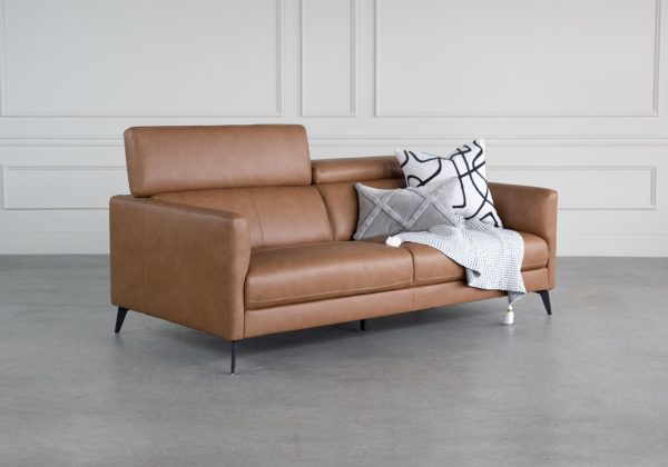 Marki Sofa in Butter, Angle, Headrest Up, Style