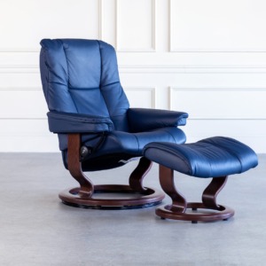 Mayfair Classic Recliner Oxford Blue Angle Mayfair Classic Recliner Oxford Blue Angle