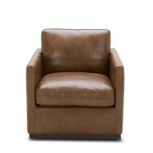 Nicola Chair in Saddle Leather, Front