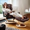 Stressless Mayfair Classic Recliner with Reclined Lady and Stressless Computer Table