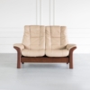 Stressless Windsor Loveseat Paloma Sand Walnut Front Featured