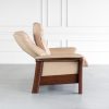 Stressless Windsor Loveseat in Paloma Sand and Walnut, Side