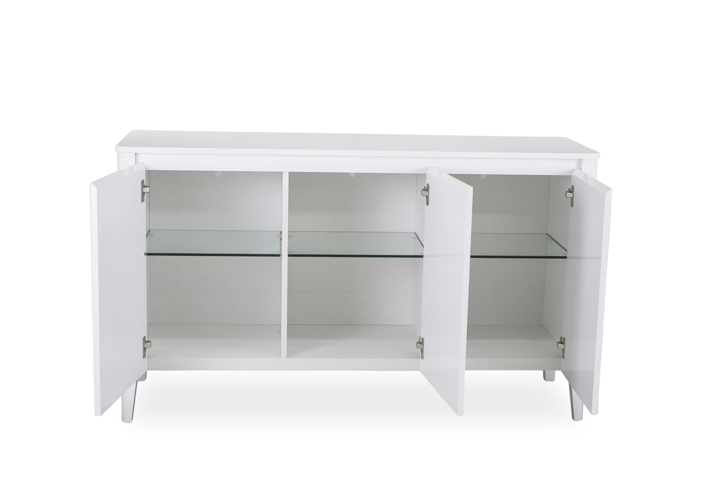 Norman Small Sideboard White Cabinets Open