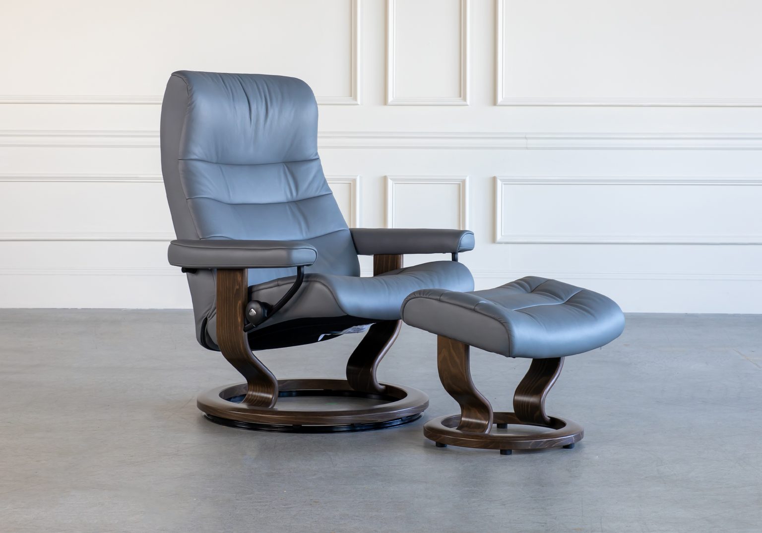 Opal Classic Recliner Neutral Grey Angle