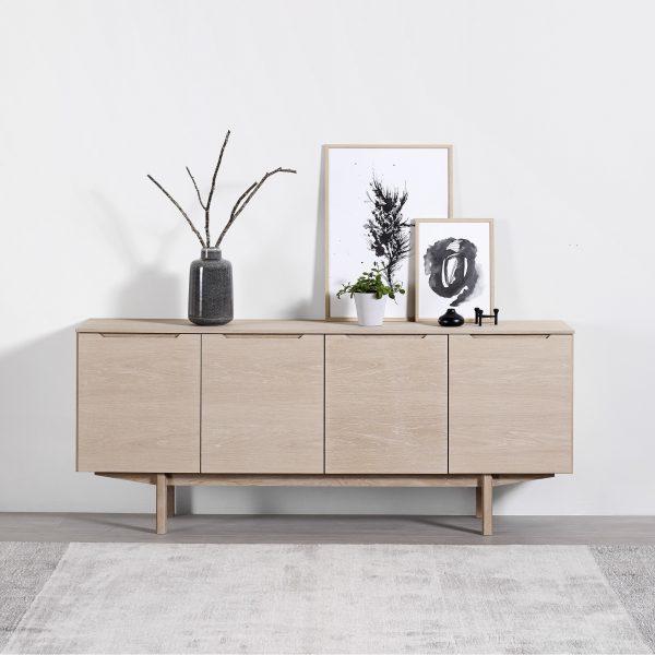 Skovby SM306 Sideboard against wall, White Oak