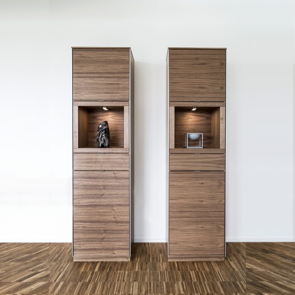 Pair of Skovby SM914 Display Cabinets in Oiled Walnut