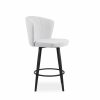 Benson Swivel Stool in Merino and Black Coral, Angle