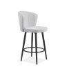 Benson Swivel Stool in Merino and Black Coral, Angle, 2